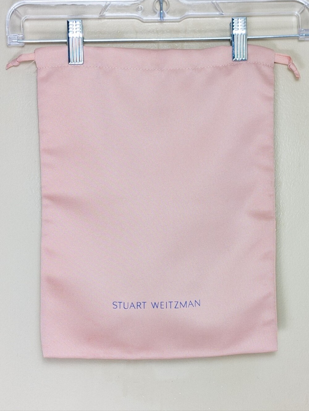 Stuart Weitzman Dust Bag in Blush Drawstring Logo Dusty Pink Authentic 14"x10.5"